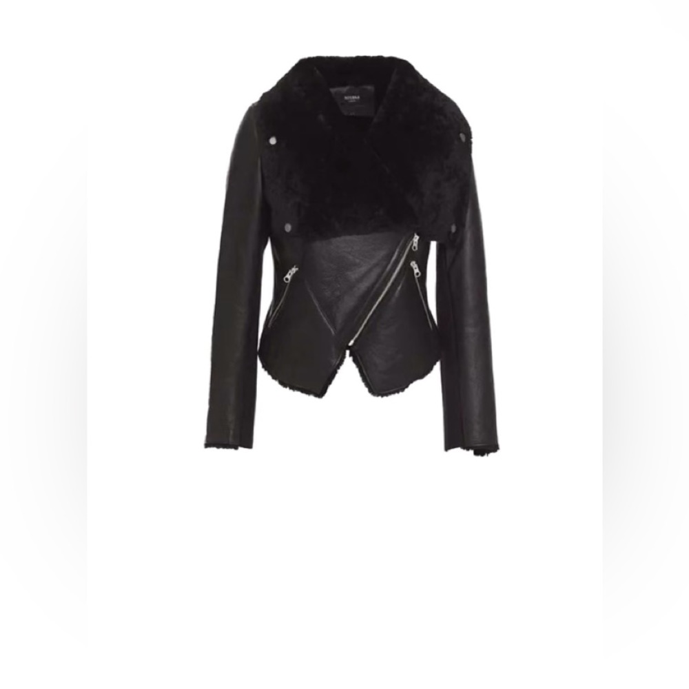 MUUBAA Cascade Shearling Biker Jacket NWT size 8
